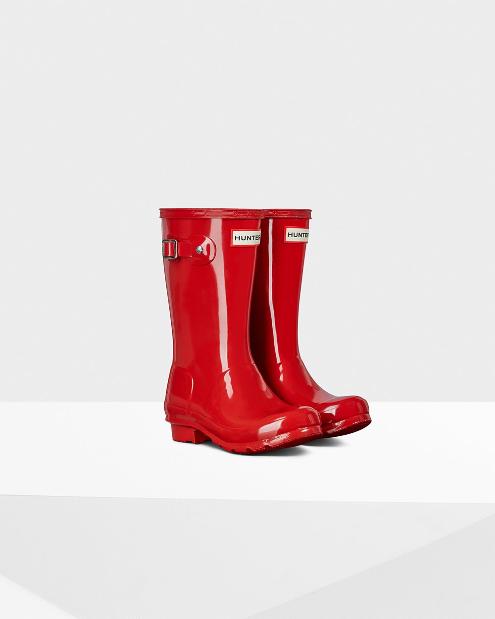 Hunter Original Big Gloss Rain Boots - Outlet Kids Red - WNRVTI095